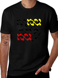 Abstract Swirl Design Black T-Shirt