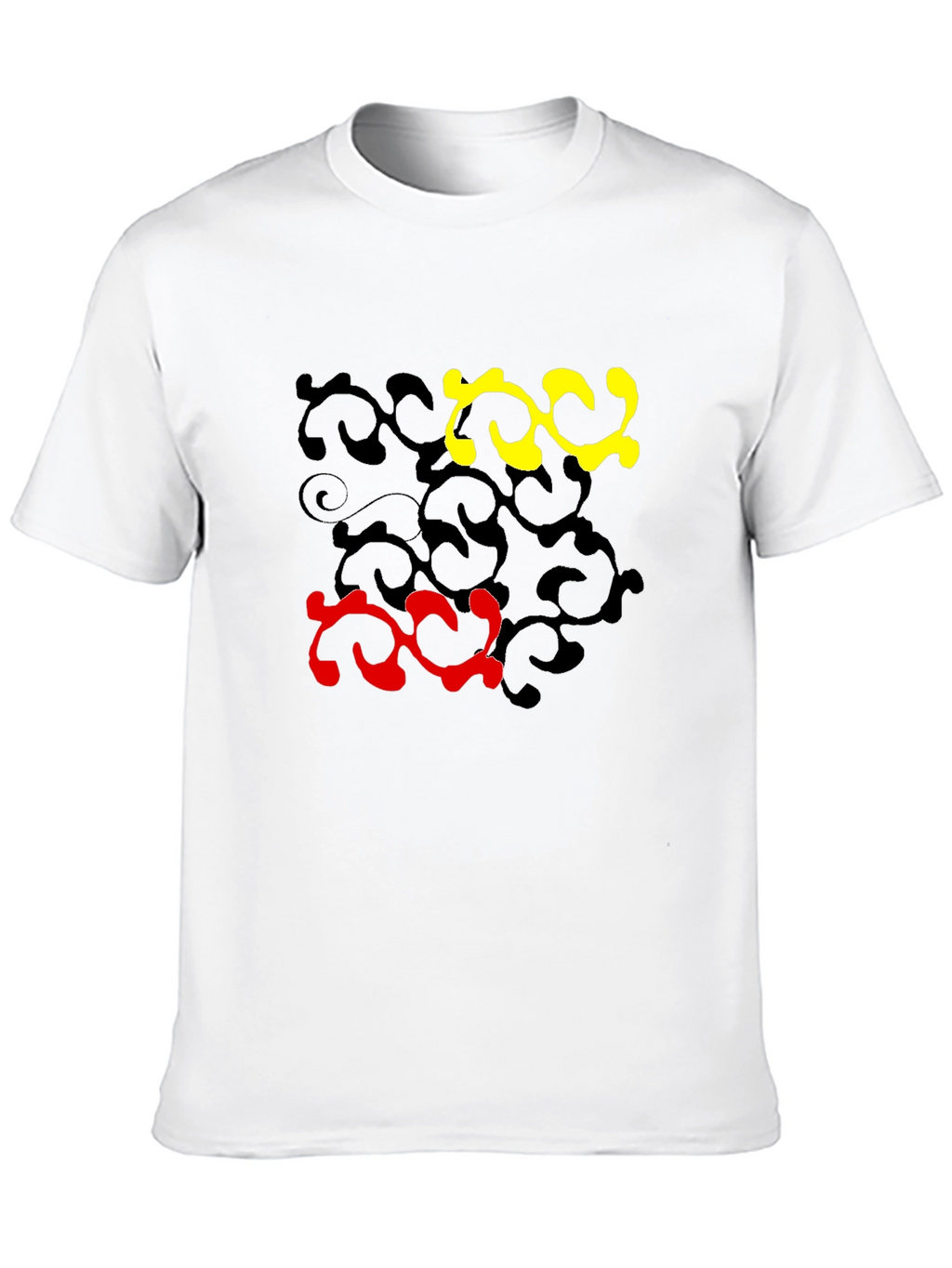 Abstract Swirl Design Black T-Shirt