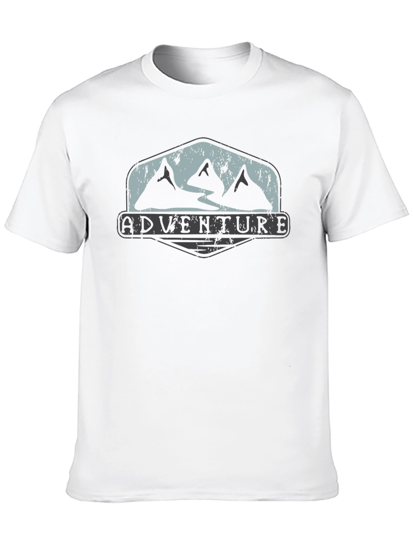 Adventure Mountain Graphic Tee - Black Cotton