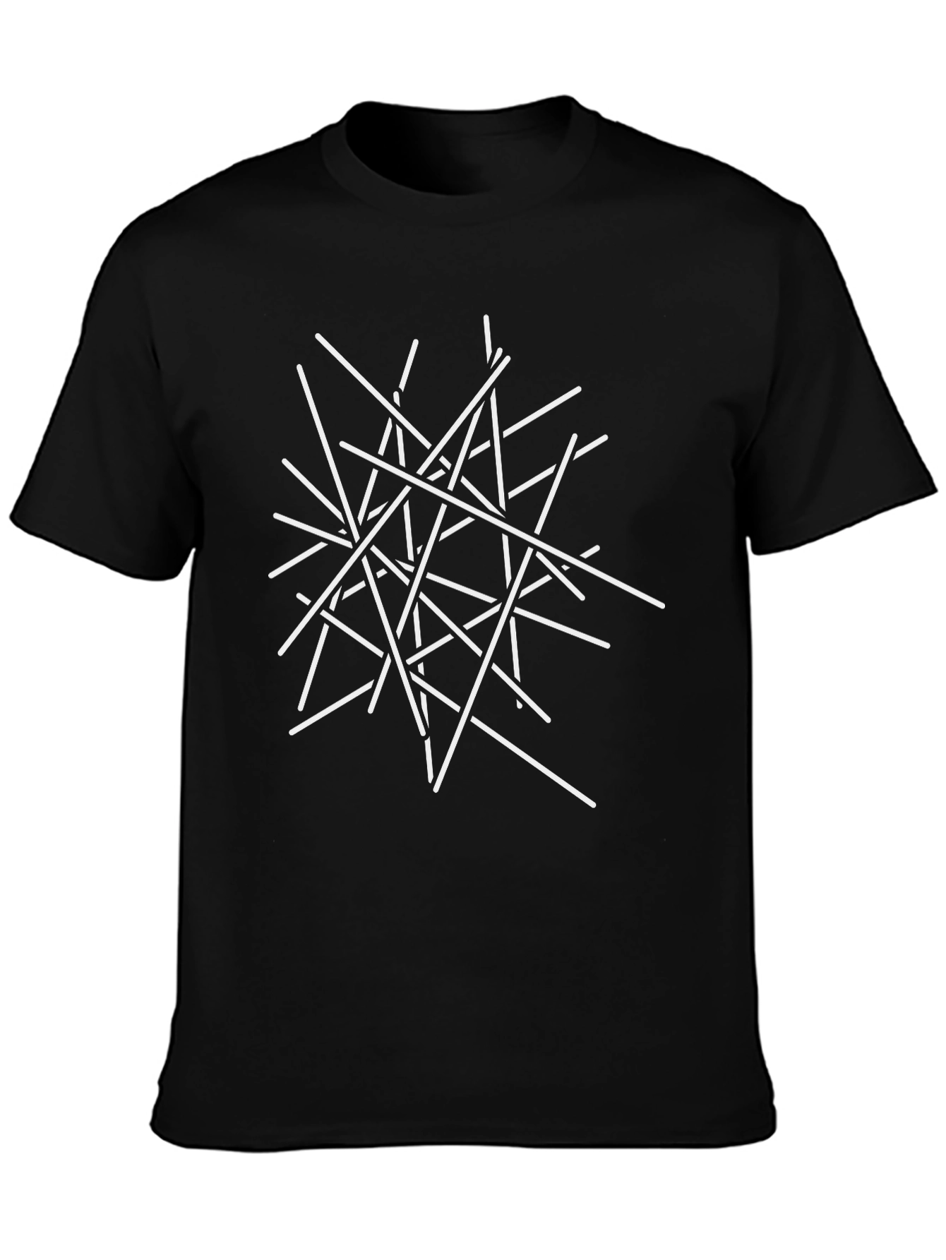Abstract Lines Black Graphic Tee
