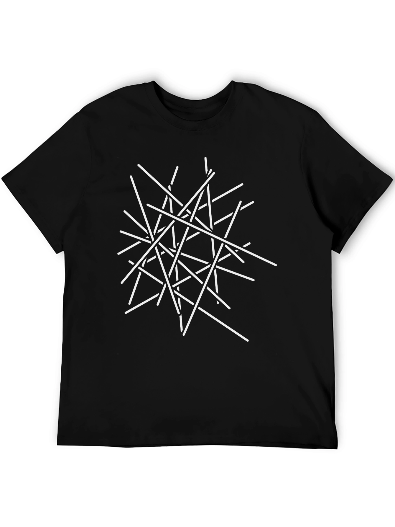 Abstract Lines Black Graphic Tee
