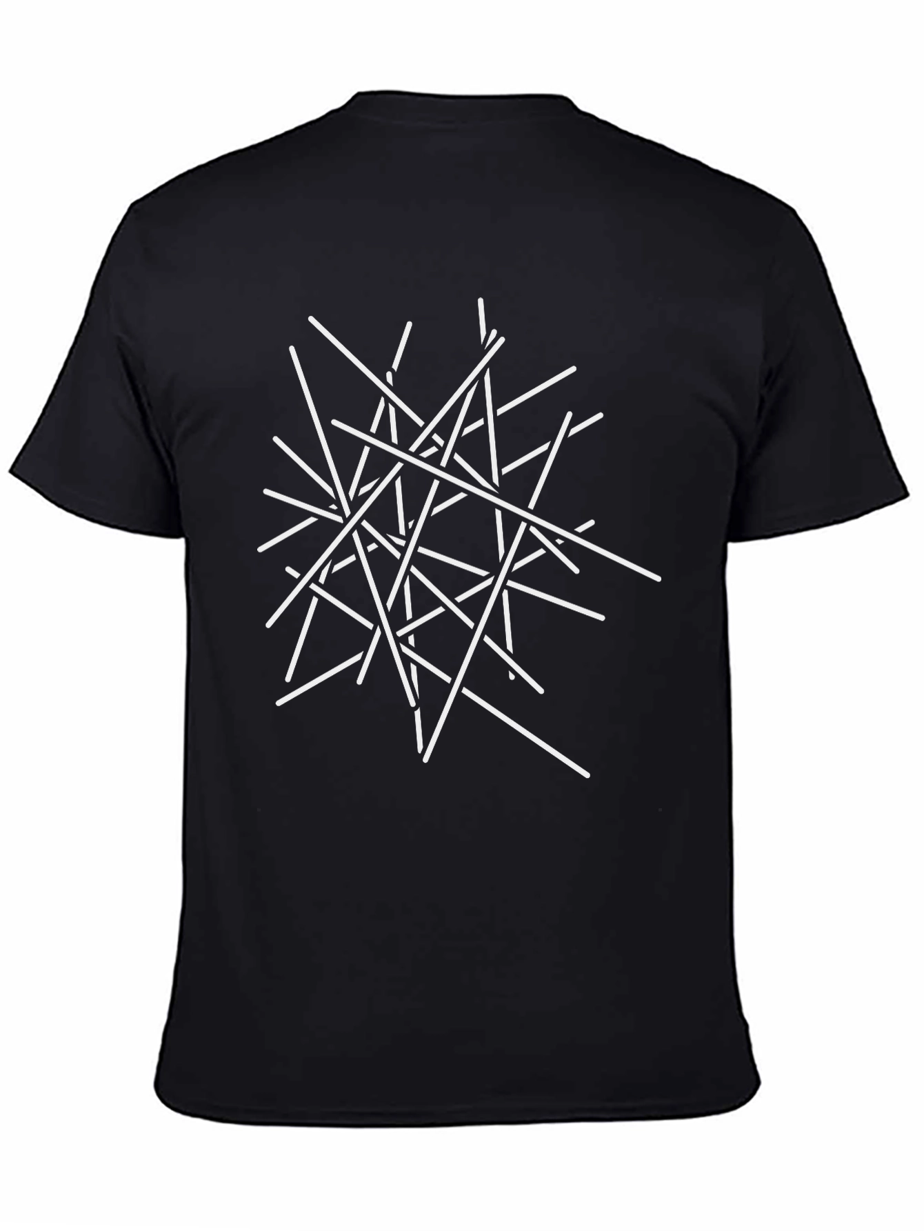 Abstract Lines Black Graphic Tee
