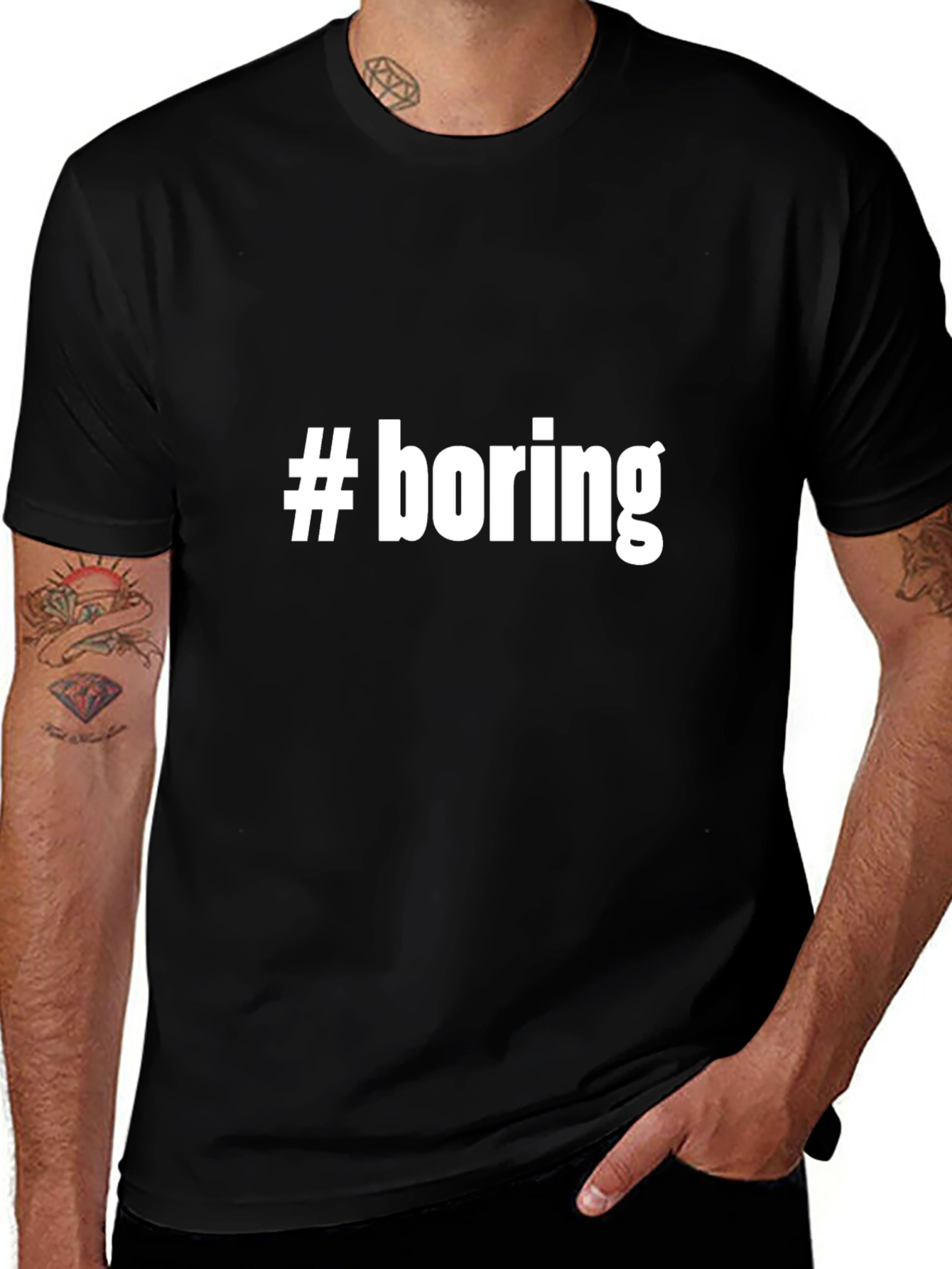 #boring Graphic T-Shirt - Unisex Black Tee