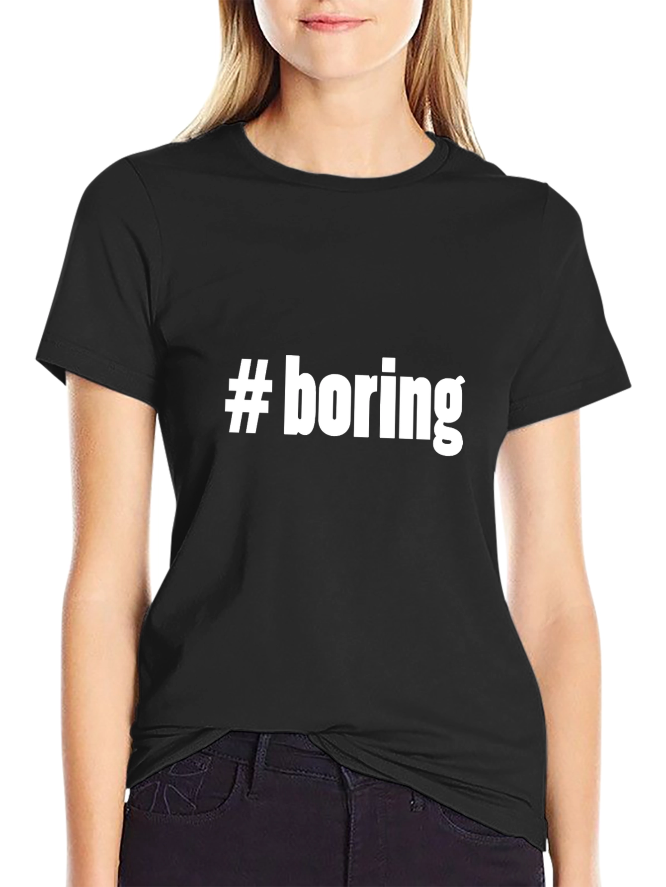 #boring Graphic T-Shirt - Unisex Black Tee