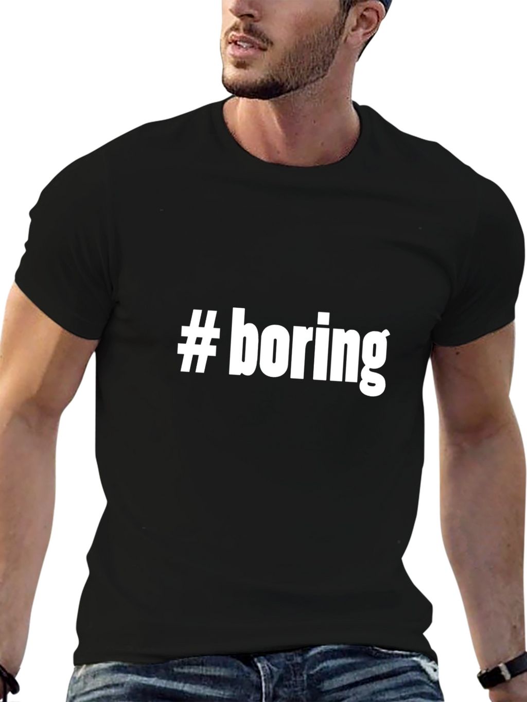 #boring Graphic T-Shirt - Unisex Black Tee
