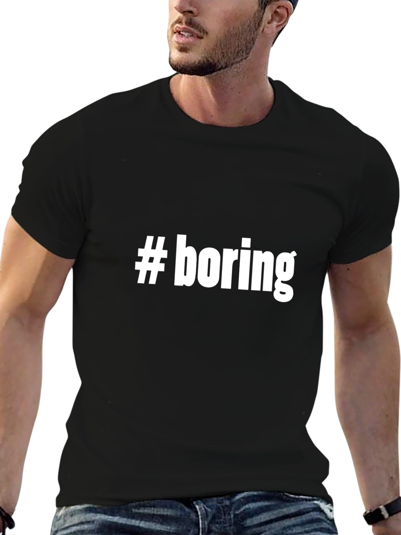 #boring Graphic T-Shirt - Unisex Black Tee