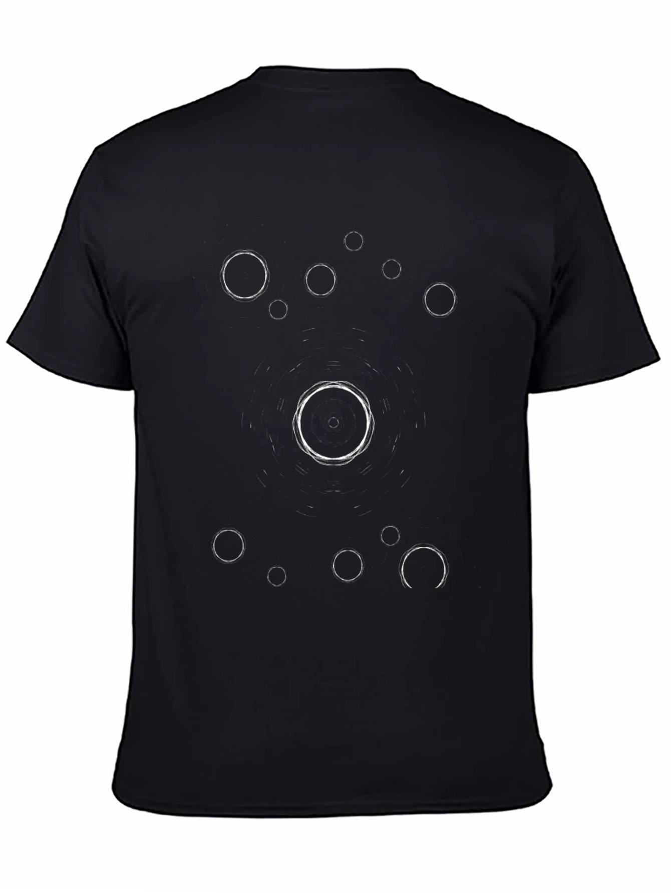 Abstract Circle Design Black Graphic Tee